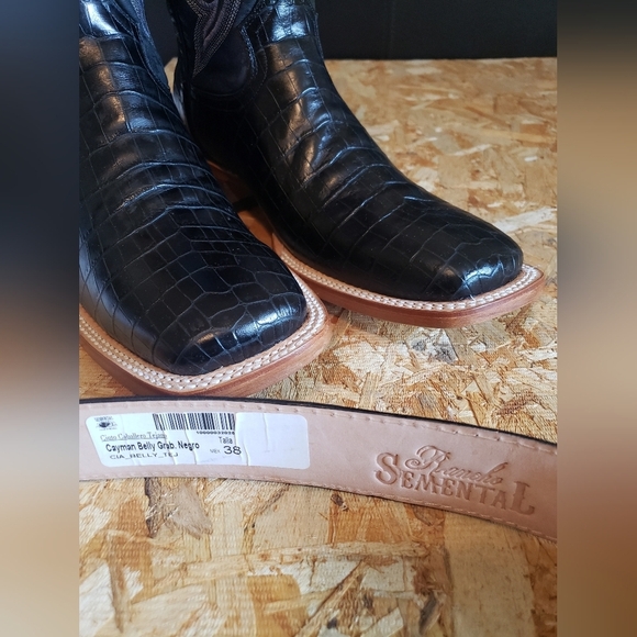 NEW MEN COWBOY BOOTS WITH BELT main image 8
